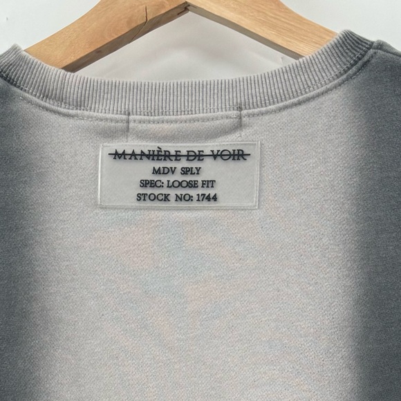 Maniere De Voir Sweatshirt Ombré Sweatshirt Large Crewneck Pullover Sweatshirt - Picture 5 of 6